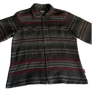 Woolrich Womans Large Aztec Design Zip-up Wool Winter Jacket